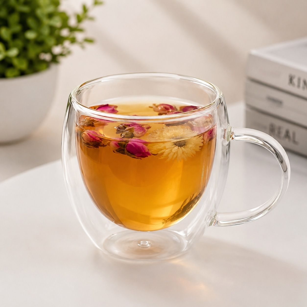dealguru Double Wall Glass Mug 180ML | Transparent Insulated Tea & Coffee Mug with Handle-picture-5