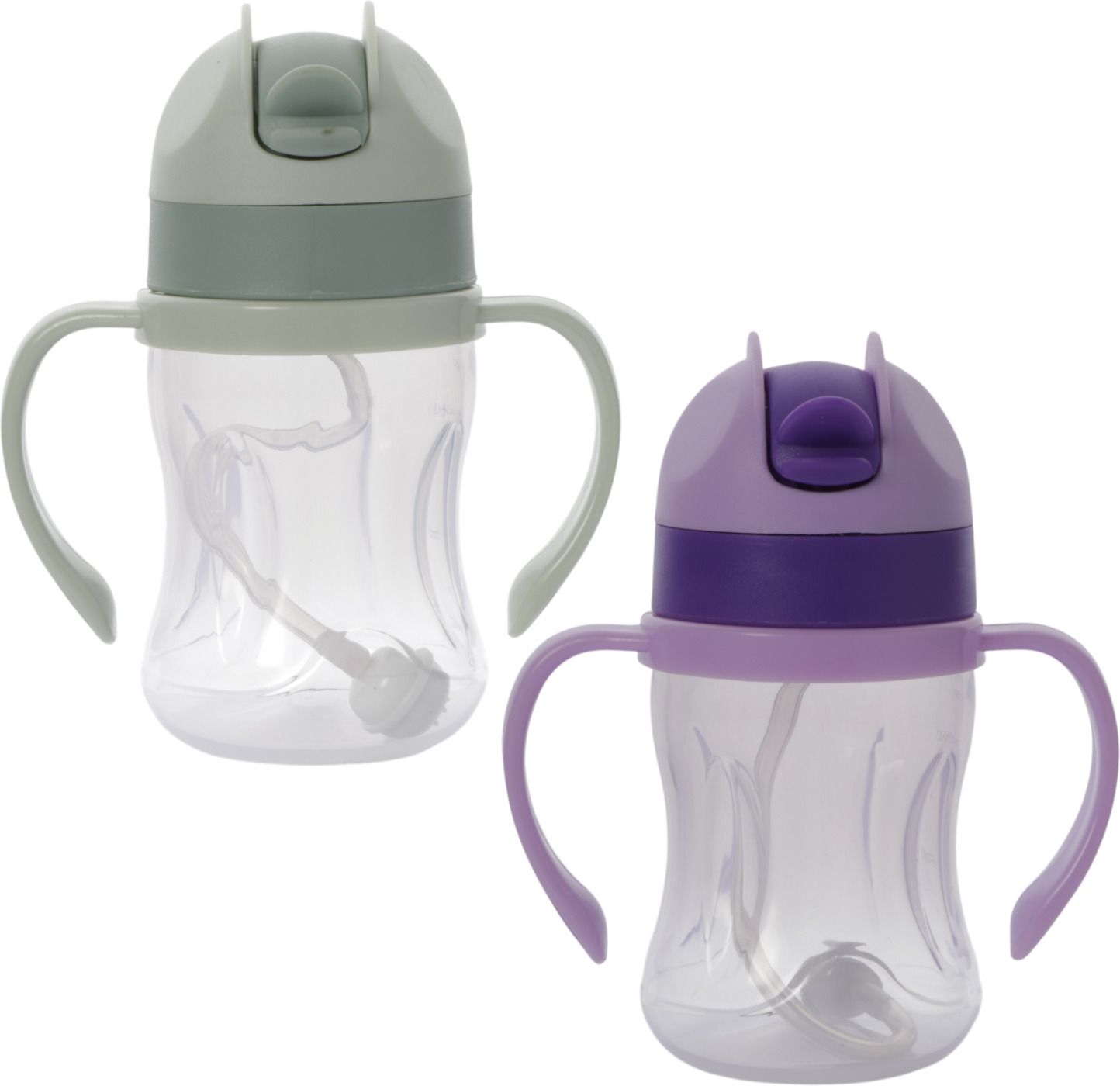 nabhya 2pc Transparent 200ml Spill-Proof Toddler Sippy Cup With Gravity Ball Straw-picture-34