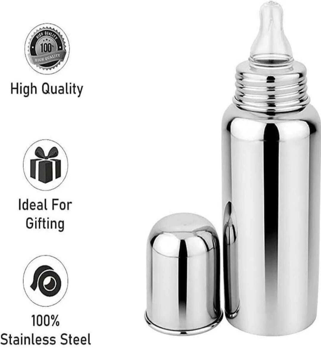 goodies outlet Stainless Steel New Born Baby Feeding Bottle 250ml for Milk / Water-picture-12