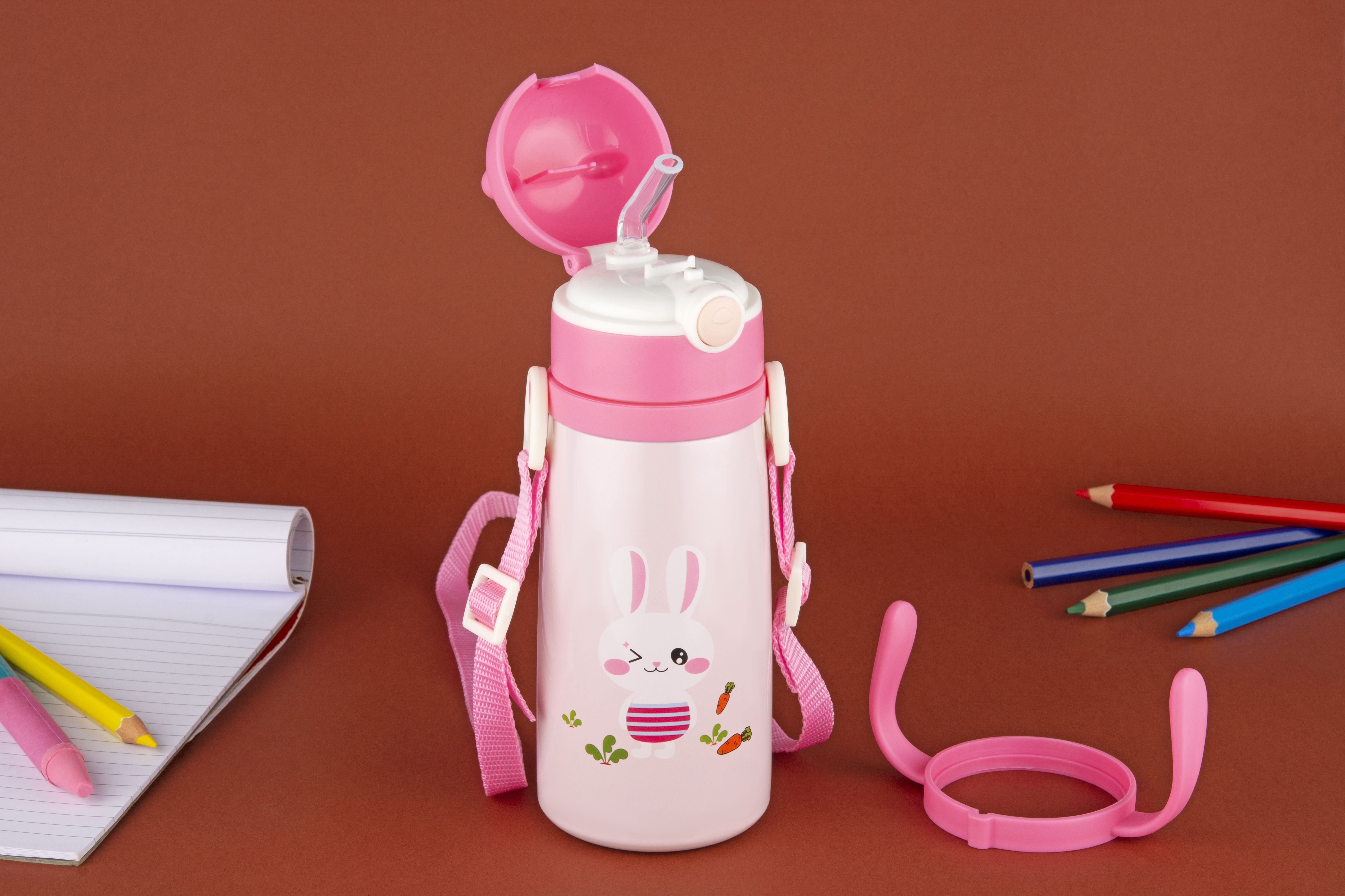 nabhya Vacuum Insulated Double Wall Steel Body Straw Sipper, One Touch Opening-380 ML-picture-32