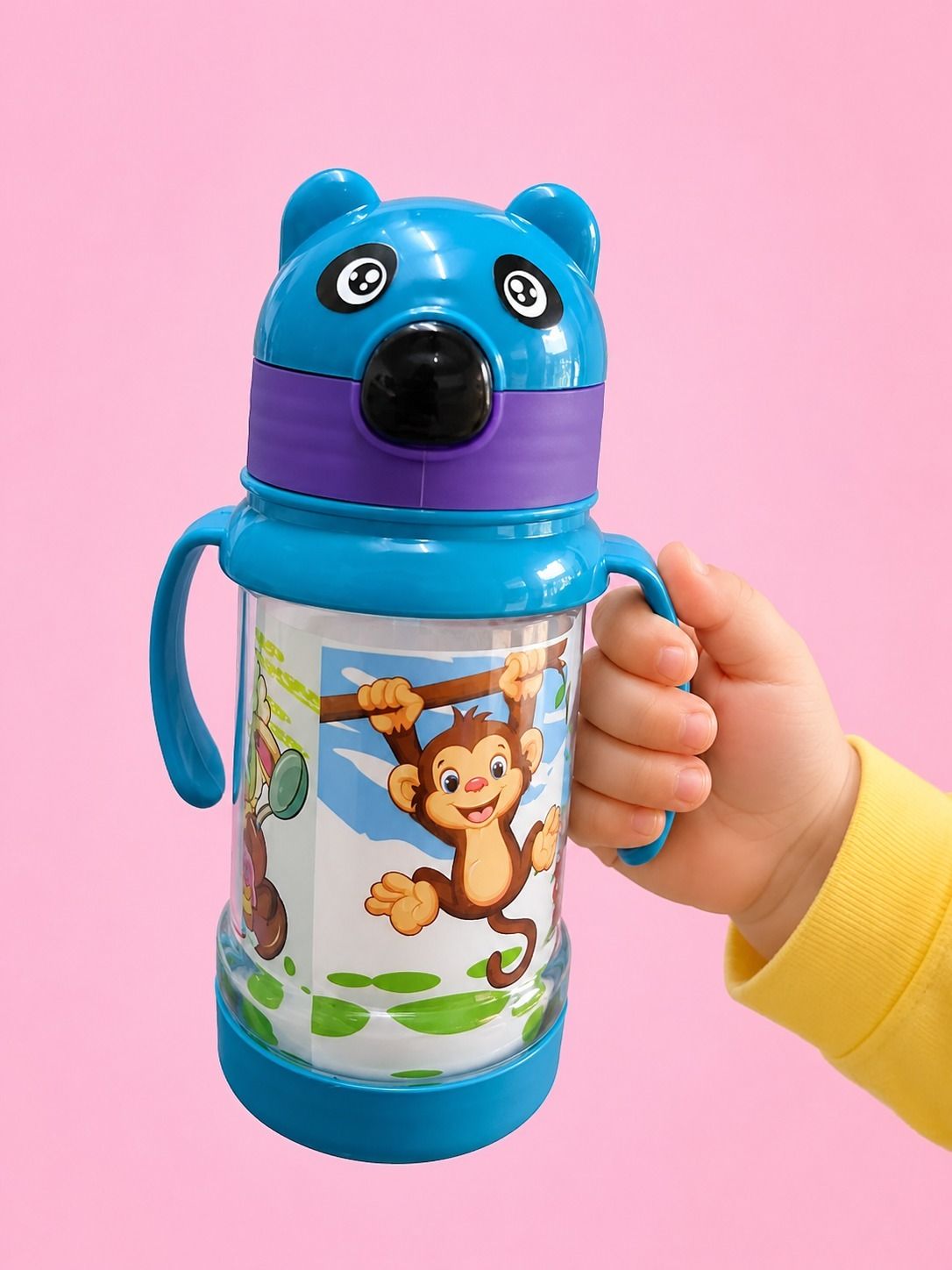 sstraders Kids Water Sipper Bottle with Easy-Grip Handles & Pop-Up Straw | BPA-Free-picture-34