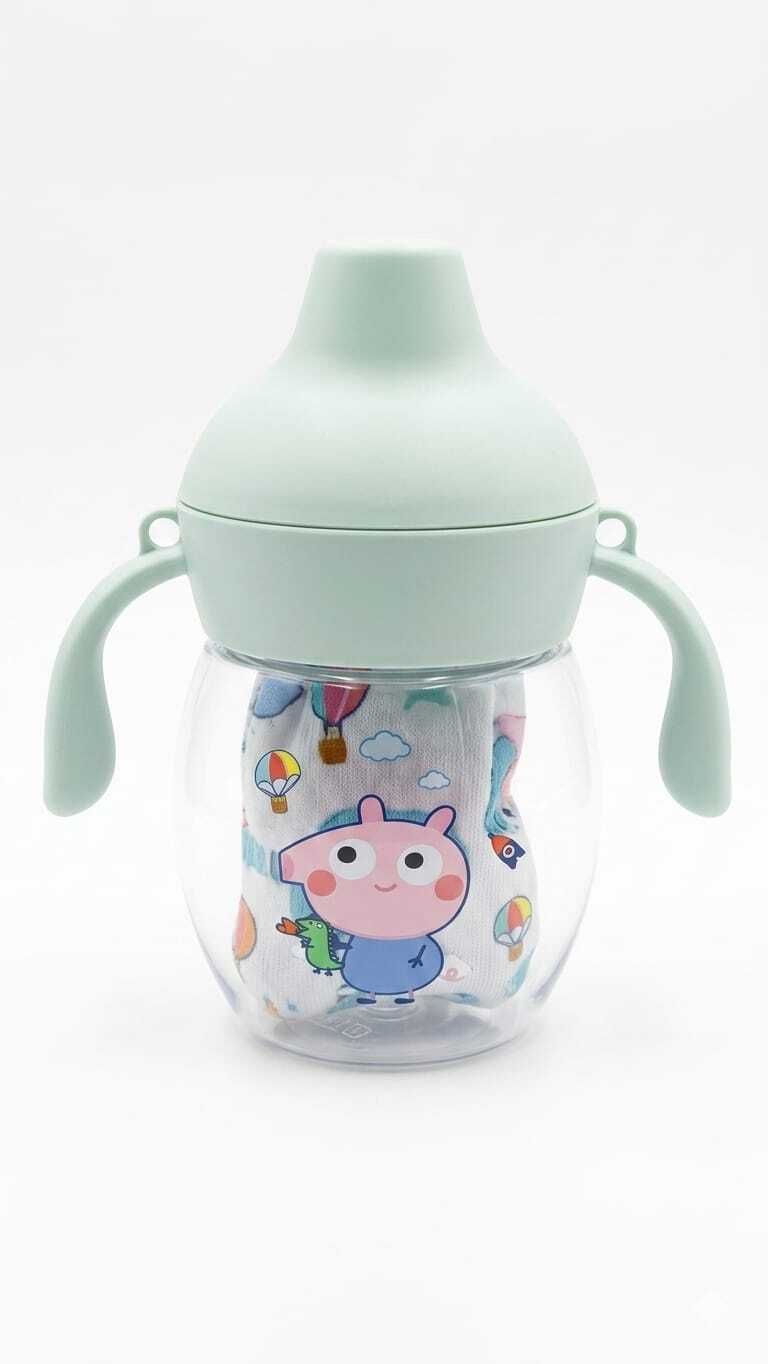 Spill-Proof Sippy Cup with Handles, Flip Straw & Cute Duck Design-image-12