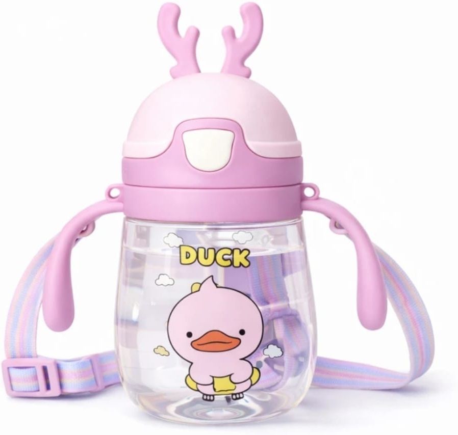 kiyaan Water Bottle with Straw and Sipper, Cute Deer Horn Drinking Bottle-picture-16
