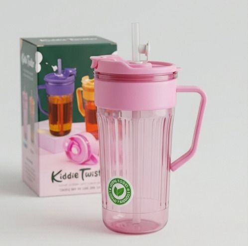 budget aroma Kids Sipper Cup 500ml Spill Proof Straw Handle Plastic Water Bottle-picture-47