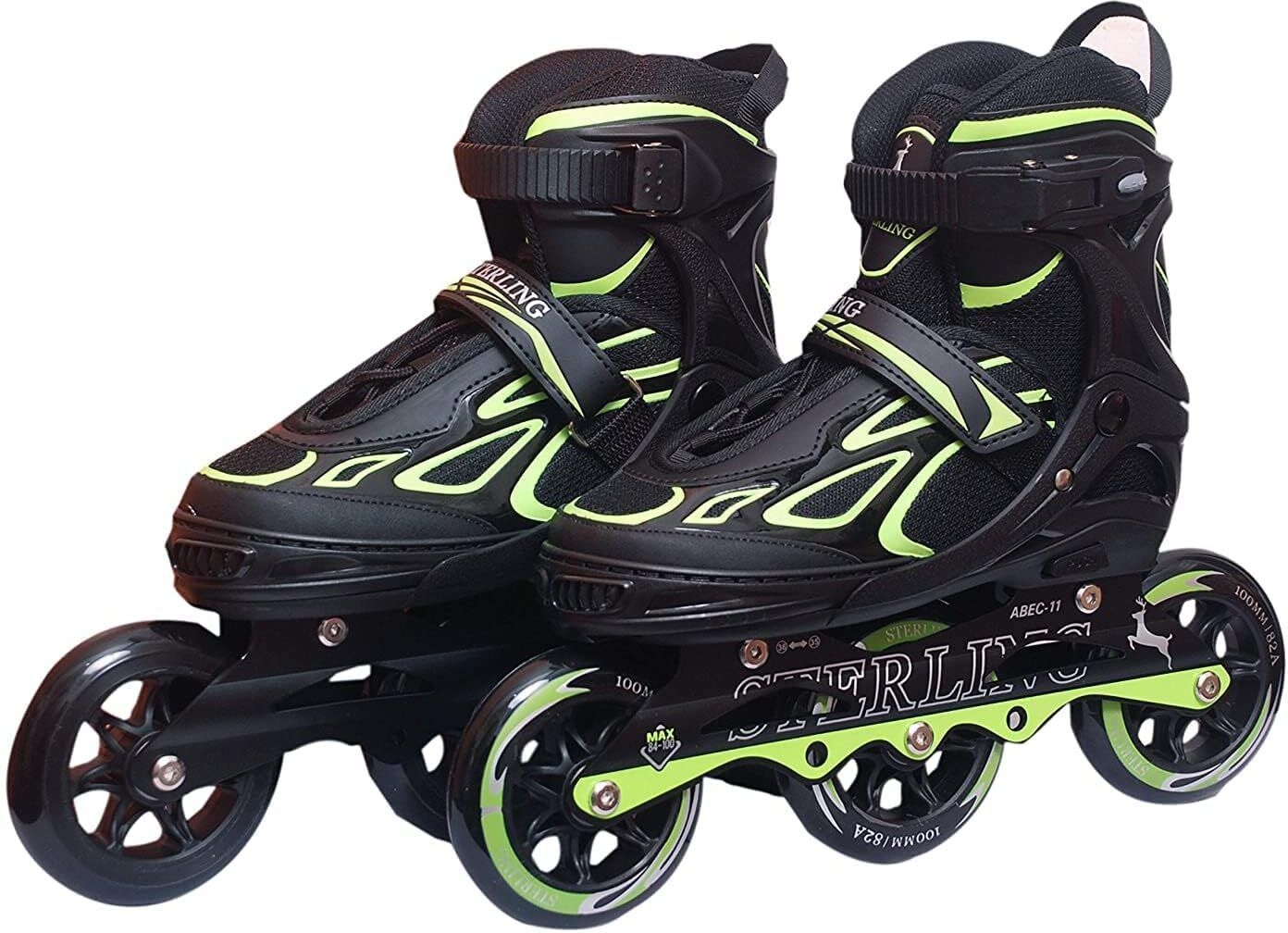 Inline Shoe Skates 3 Wheels Inline 100mm Roller Skates Blade for Adult Women Men Shoe Adults, Kids Size 6C UK - 8C UK-image-5
