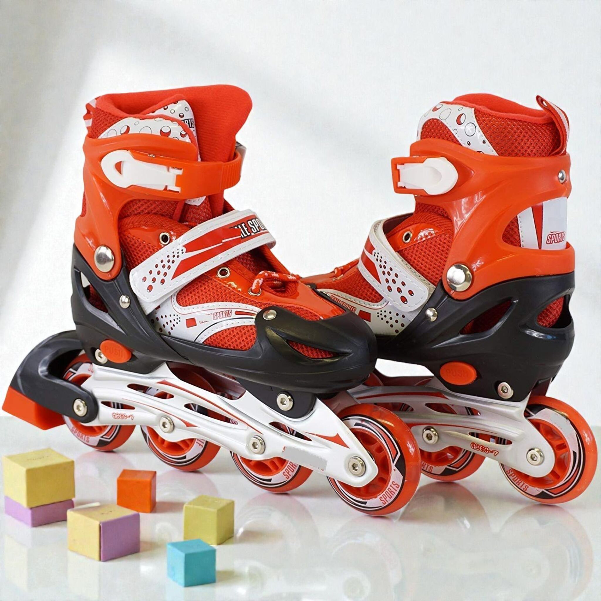 Inline Skates Kids Adjustable Roller Skates Shoes | B2J18 Quad Roller Adults-image-6