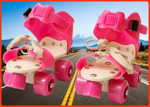 rakso Kids Unisex Quad Roller 4 Wheel Adjustable Skates Skating Shoes (6-15 Years Red) Quad Roller Adults Size 5 UK - 9 UK-picture-47