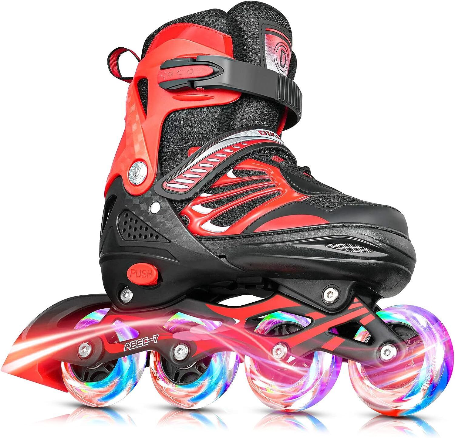 authfort Adjustable All Pure PU Wheels it has Aluminum In-line Skates In-line Kids Size 3 UK - 6 UK-picture-25