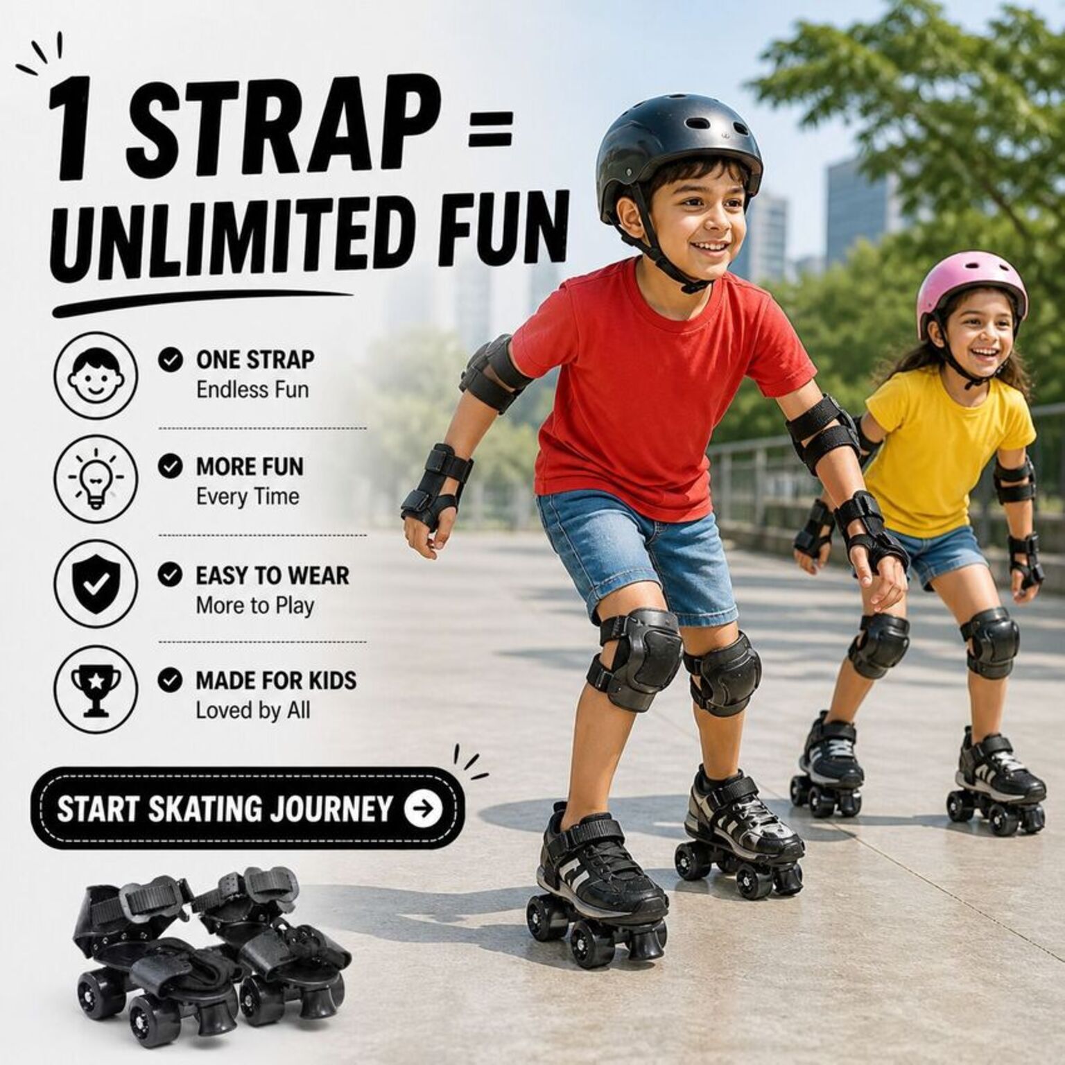 Adjustable Roller Shoes with High Ankle Support | P1S1 Quad Roller Adults-image-16