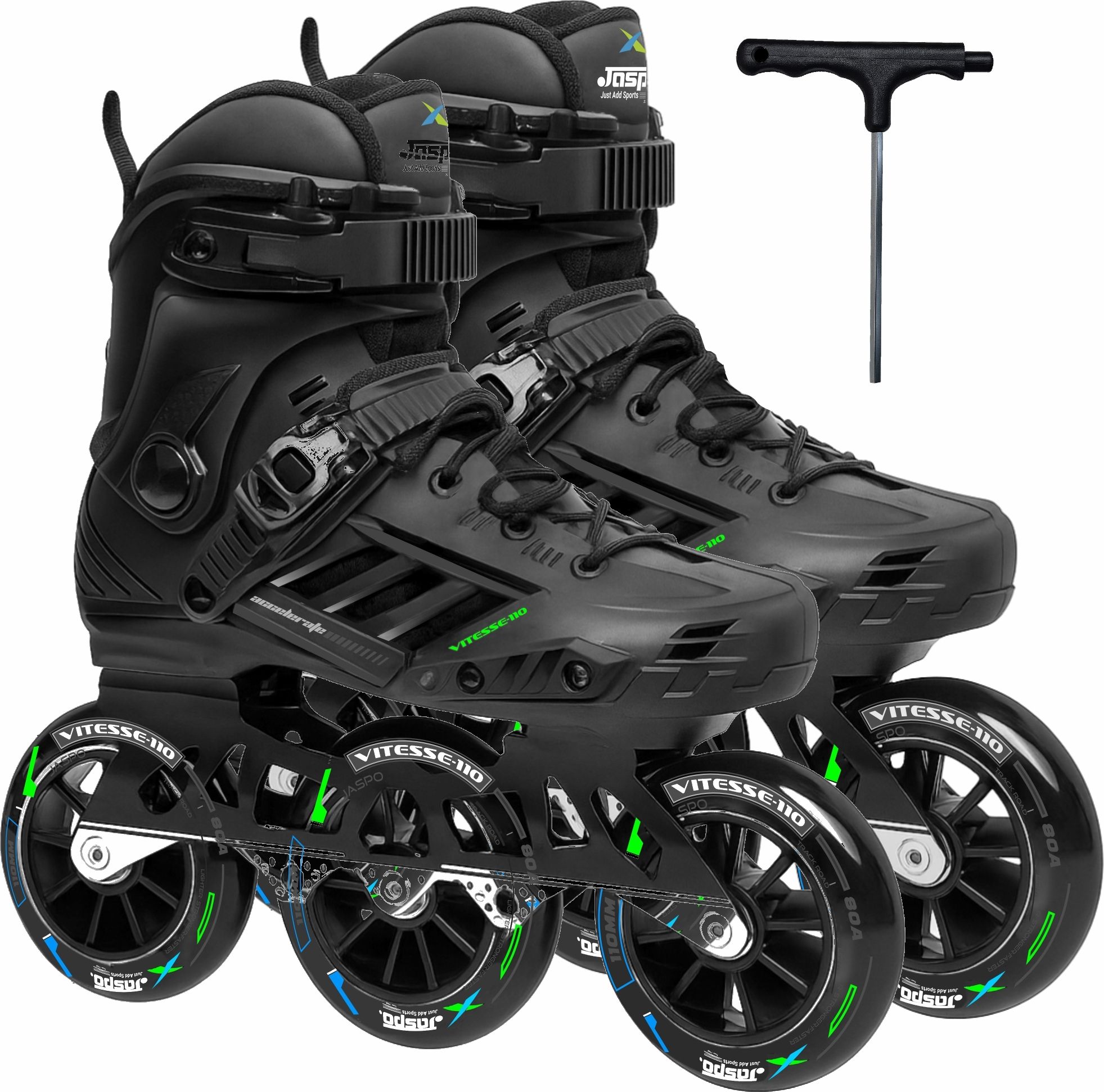 Vitesse-110 Inline Shoe Skates 3 Wheels Inline 110mm Roller Skates In-line Skates - Size 4.5-5.5 UK-image-44