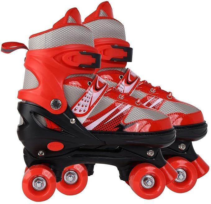 Child Roller Skates Shoes with Brake ,Adjustable Skating Shoes for KIDS Shoe Skates - Size L UK