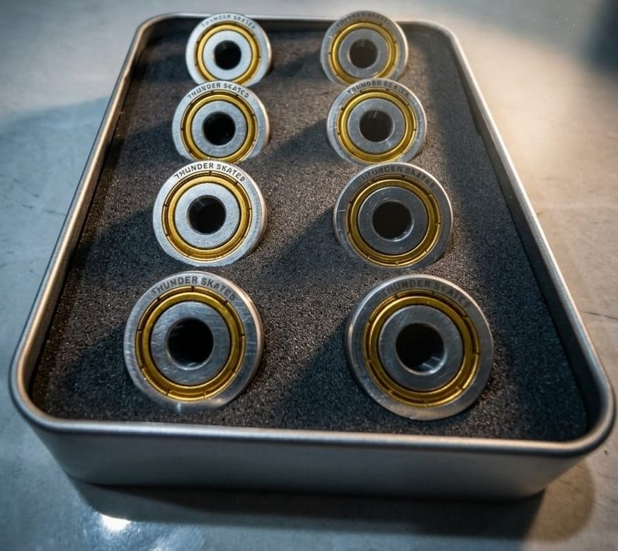 THUNDER SKATES Swiss gold Overlap 8 pcs set of quad skate roller bearings 627 Bearing-image-35