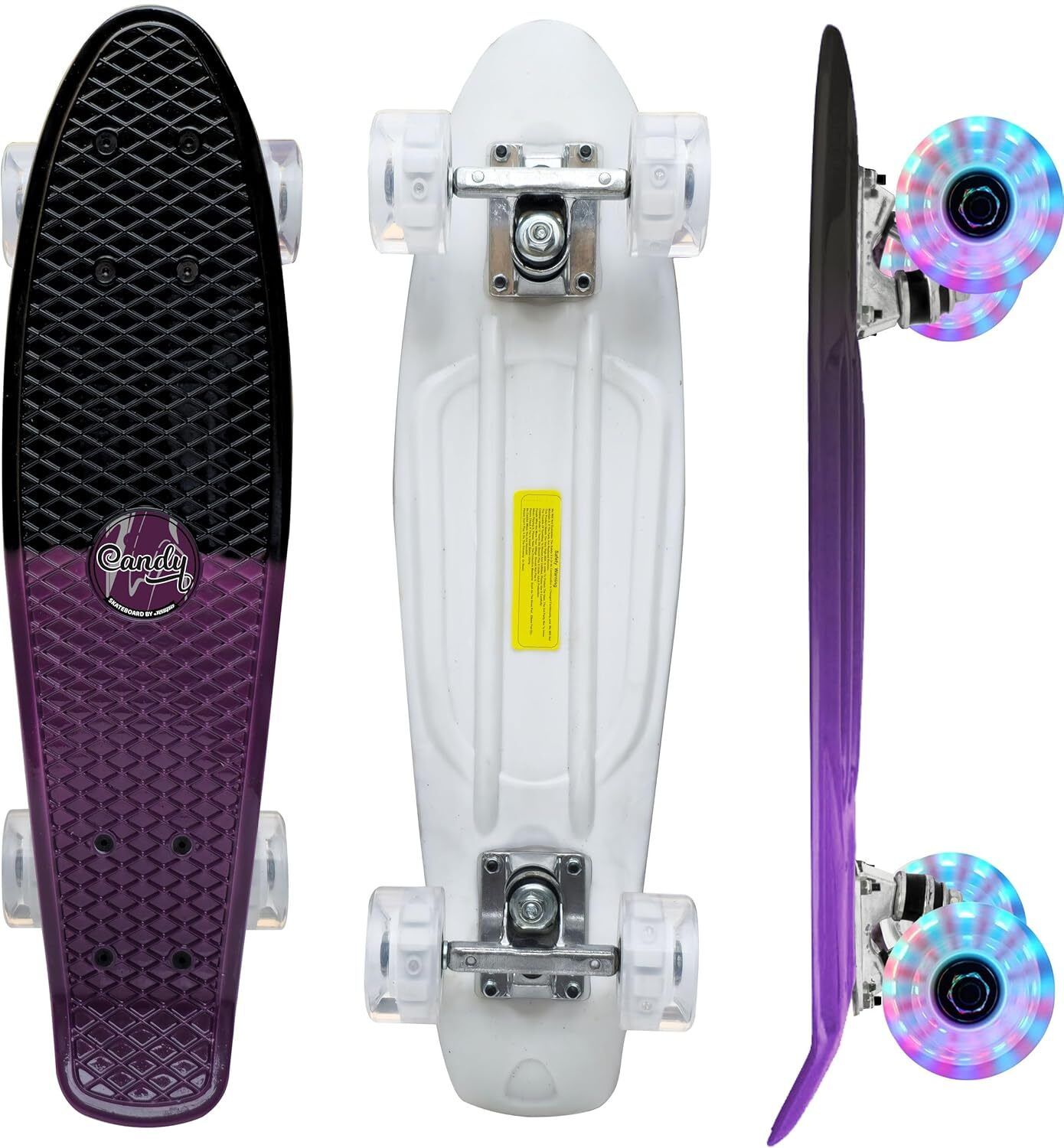 Candy Kids Skateboard, LED Wheels 58 mm, Aluminium Trucks, Fibre Deck, 22 inch x 6 inch Skateboard-image-14