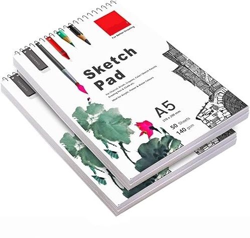 50 sheet a5 sketchbook pack of 1-5.8 x 8.3 inch 140 gsm sketching and drawing sketch pad