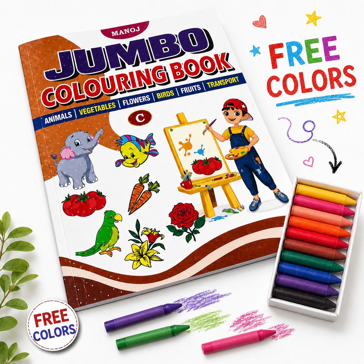 torsa enterprises Jumbo Colouring Book for Kids with Free Colors Activity and Learning Book Sketch Pad-picture-18