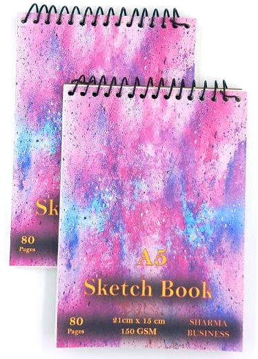 krashtic A5 Sketch Book Combo OF 2 For Drawing and Painting 150 GSM Paper Size 20x15cm Sketch Pad image 1