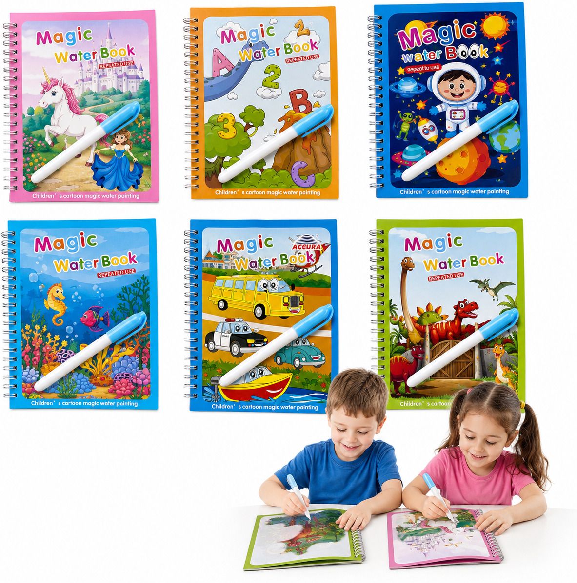 Magic Water Coloring Book Educational Activity Book for Boys & Girls (Pack of 6) Sketch Pad-image-34