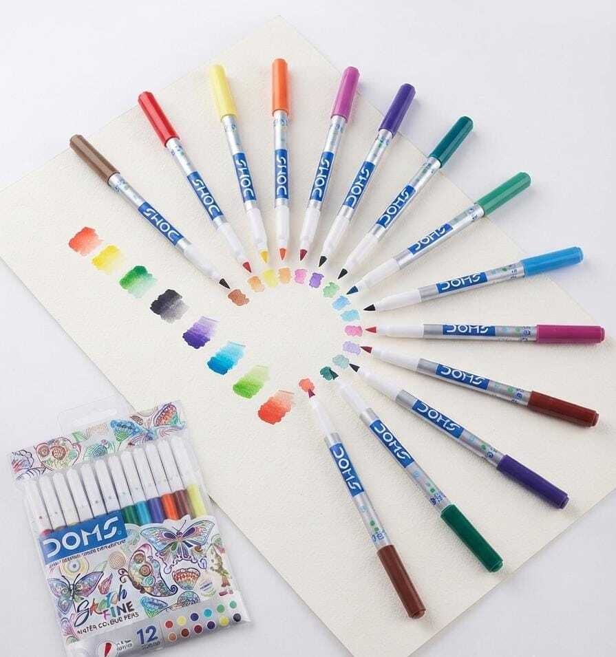 doms Sketch Fine Fine Tip, Smooth Ink Flow, Porous Fiber Nib, Water-Based Ink Nib Sketch Pens with Washable Ink-picture-45