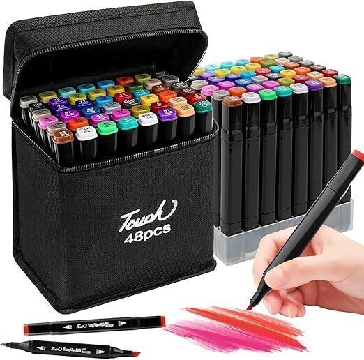 kavonex MARKER SET OF 48 Soft, flexible nibs that glide effortlessly across paper. Nib Sketch Pens-picture-14