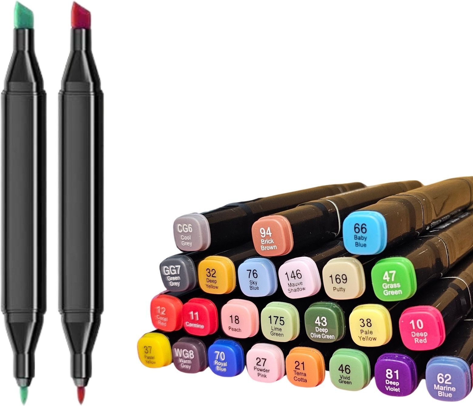 ablue clipper Dual Tip Art Markers-24 K 953 24 PCS Bullet and Calligraphy Alcohol Ink Marker Nib Sketch Pens-picture-49