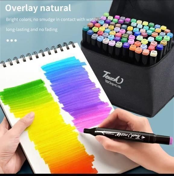 kavonex Marker 48 color art marker pen set for drawing Double Tipped Alcohol Dual Marker Nib Sketch Pens with Washable Ink-picture-16