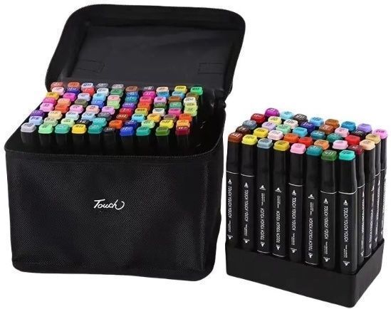 kavonex 48 Pieces Marker Pen Set 48 Pc Dual Tip Highlighter + Nib Sketch Pens with Washable Ink-picture-5