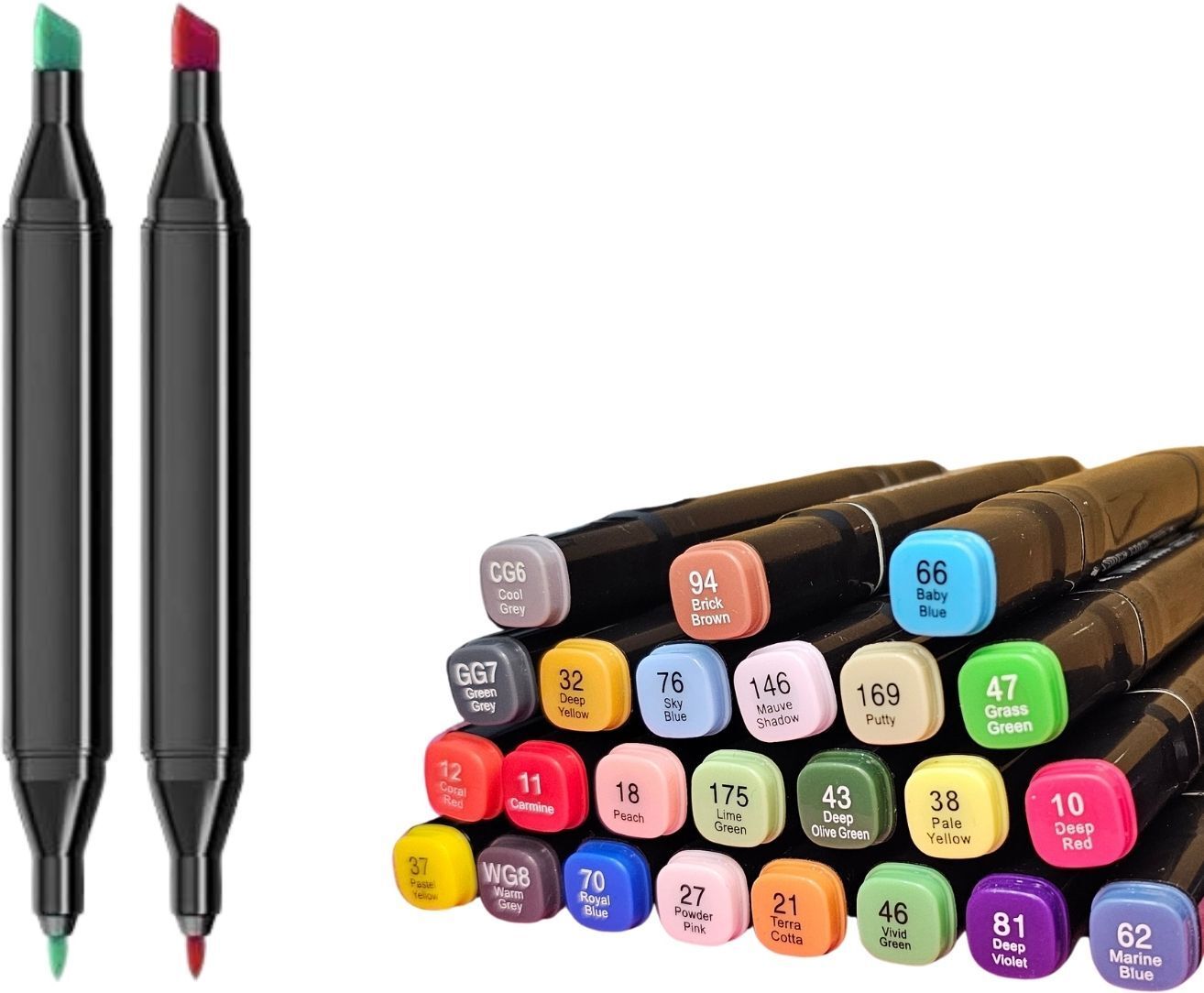 ablue clipper Dual Tip Art Markers-24 K 747 24 PCS Bullet and Calligraphy Alcohol Ink Marker Nib Sketch Pens-picture-42