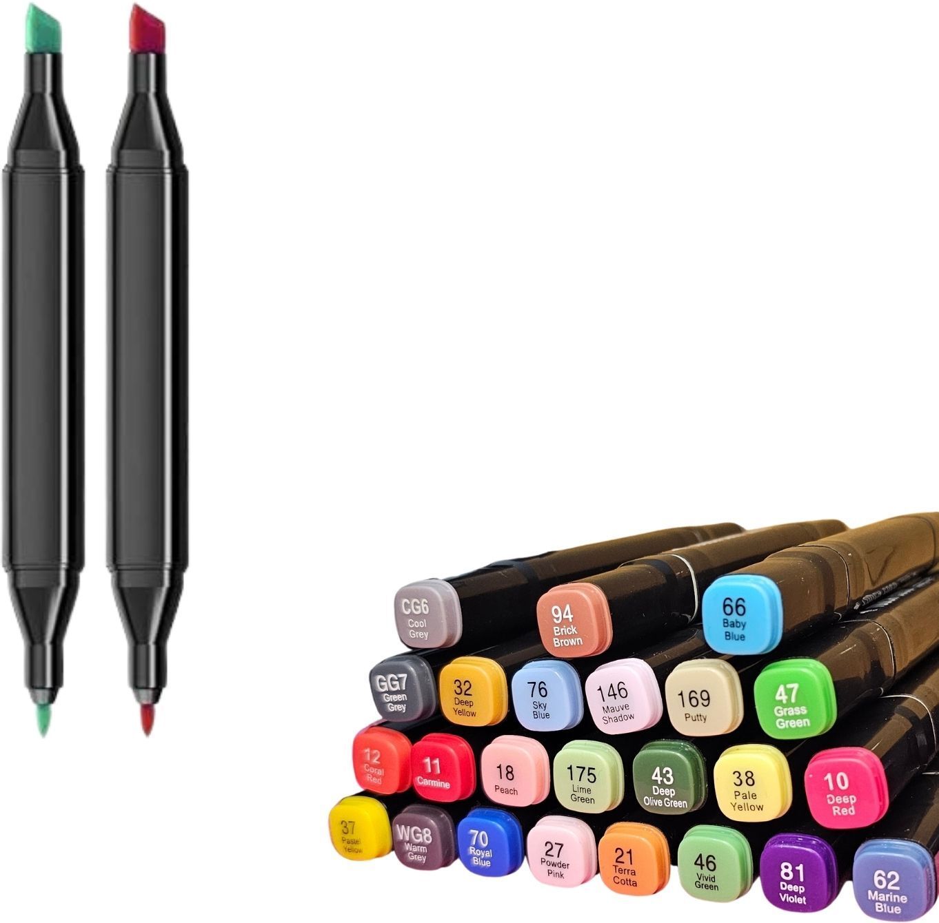ablue clipper Dual Tip Art Markers-24 K 578 24 PCS Bullet and Calligraphy Alcohol Ink Marker Nib Sketch Pens-picture-27