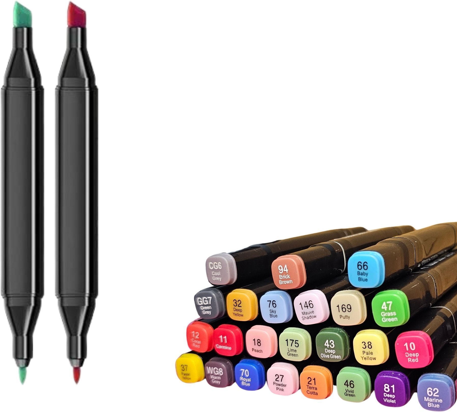 ablue clipper Dual Tip Art Markers-24 K 521 24 PCS Bullet and Calligraphy Alcohol Ink Marker Nib Sketch Pens-picture-12