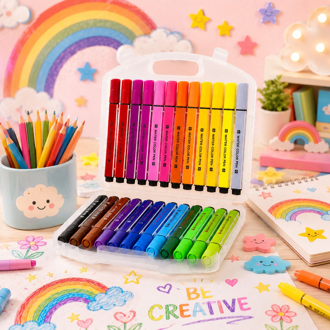 pulsbery Sketch Pen Set with Fine Tips and Carry Case for School Non-Toxic Material Nib Sketch Pens-picture-17