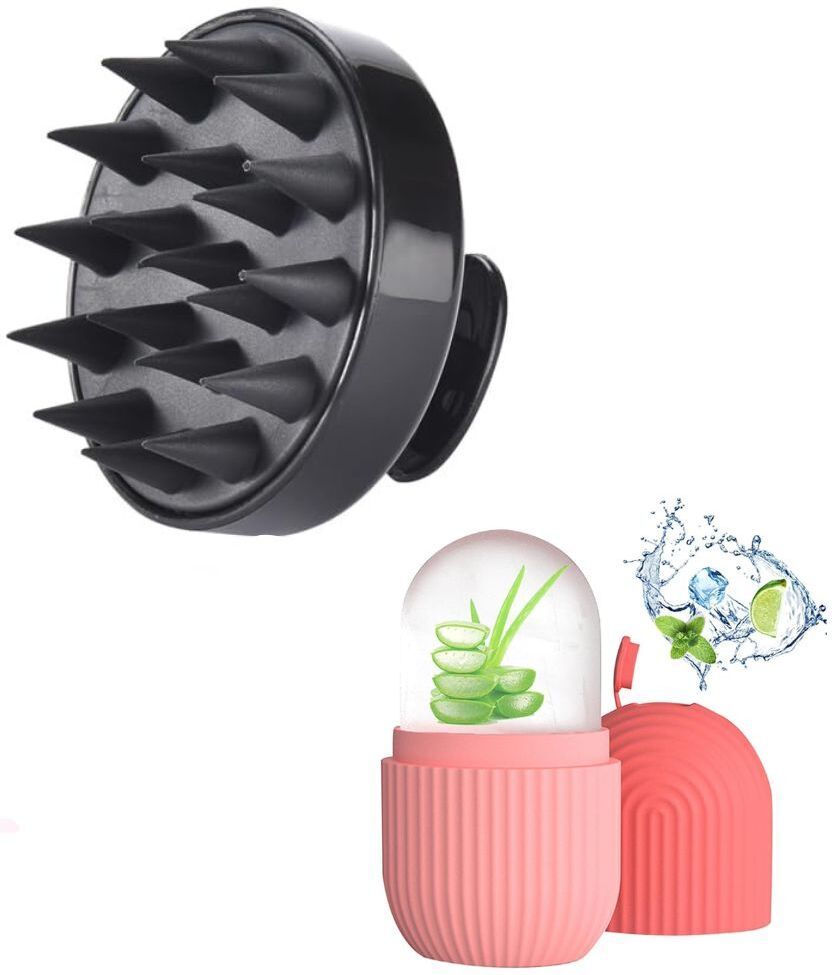 DIDMENT Black Scalp Massager Shampoo Brush & Pink Ice Roller-image-29