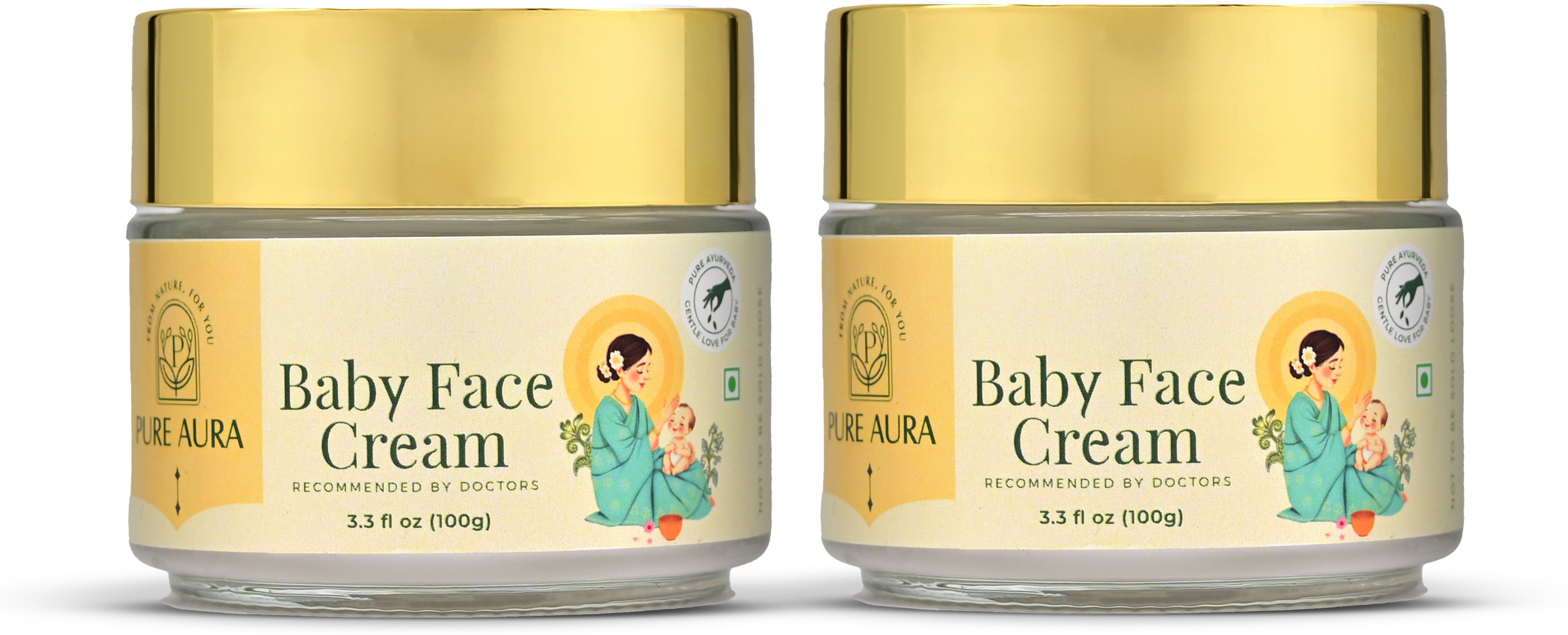 pure aura Baby Face Cream (Pack of 2,100gm each) | Ayurvedic Shea Butter & Almond Oil-picture-26