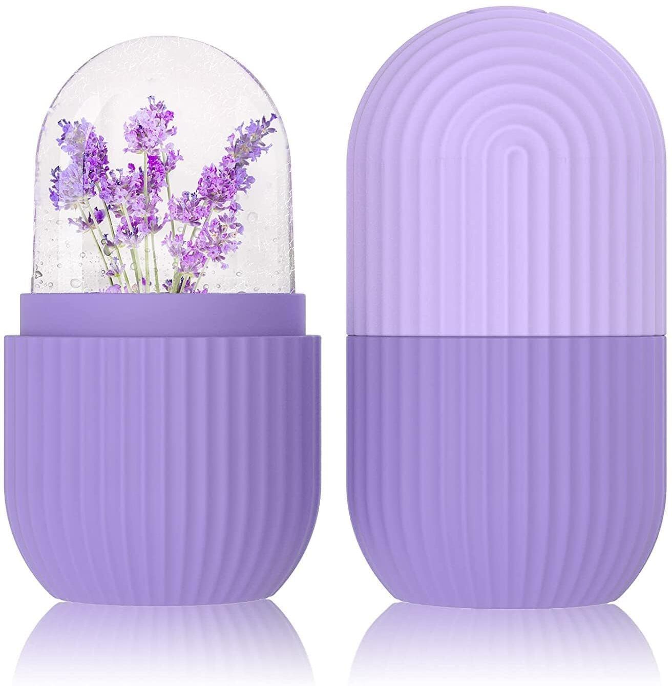 shyam creation Silicone Ice Face Roller for Facial Massager & Skin Glow Purple Silicone Ice Ball Tray-picture-0