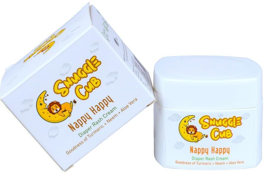 Snuggle Cub Nappy Happy Diaper Rash Cream | Zinc Oxide, Aloe Vera, Shea Butter & Neem