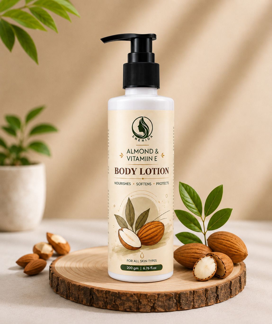 Almond & Vitamin E Body Lotion 200g, Glycerin & Shea Butter | 1 Pcs-image-21