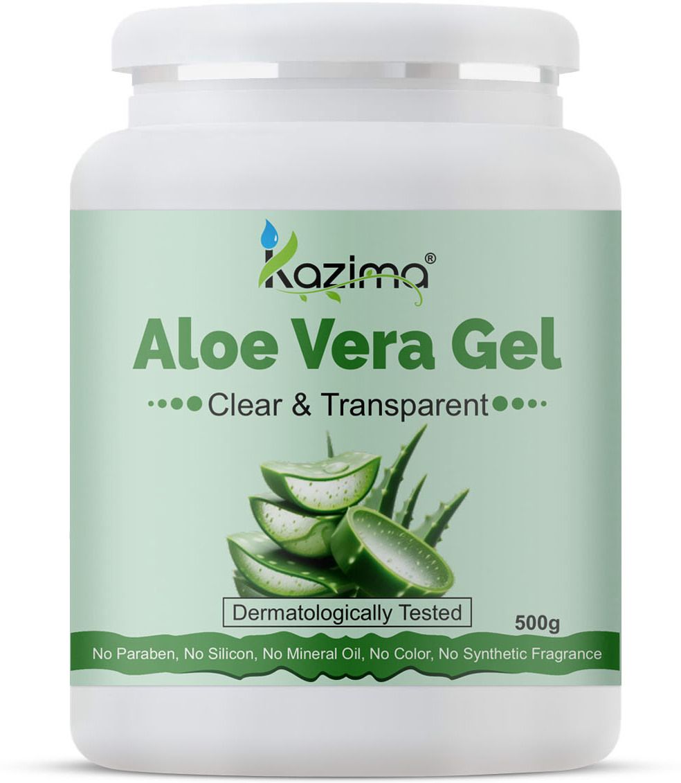 Kazima Pure Natural Aloe Vera Gel (500 Gram) - Ideal for Skin Treatment, Face, Acne Scars, Hair Treatment-picture-21