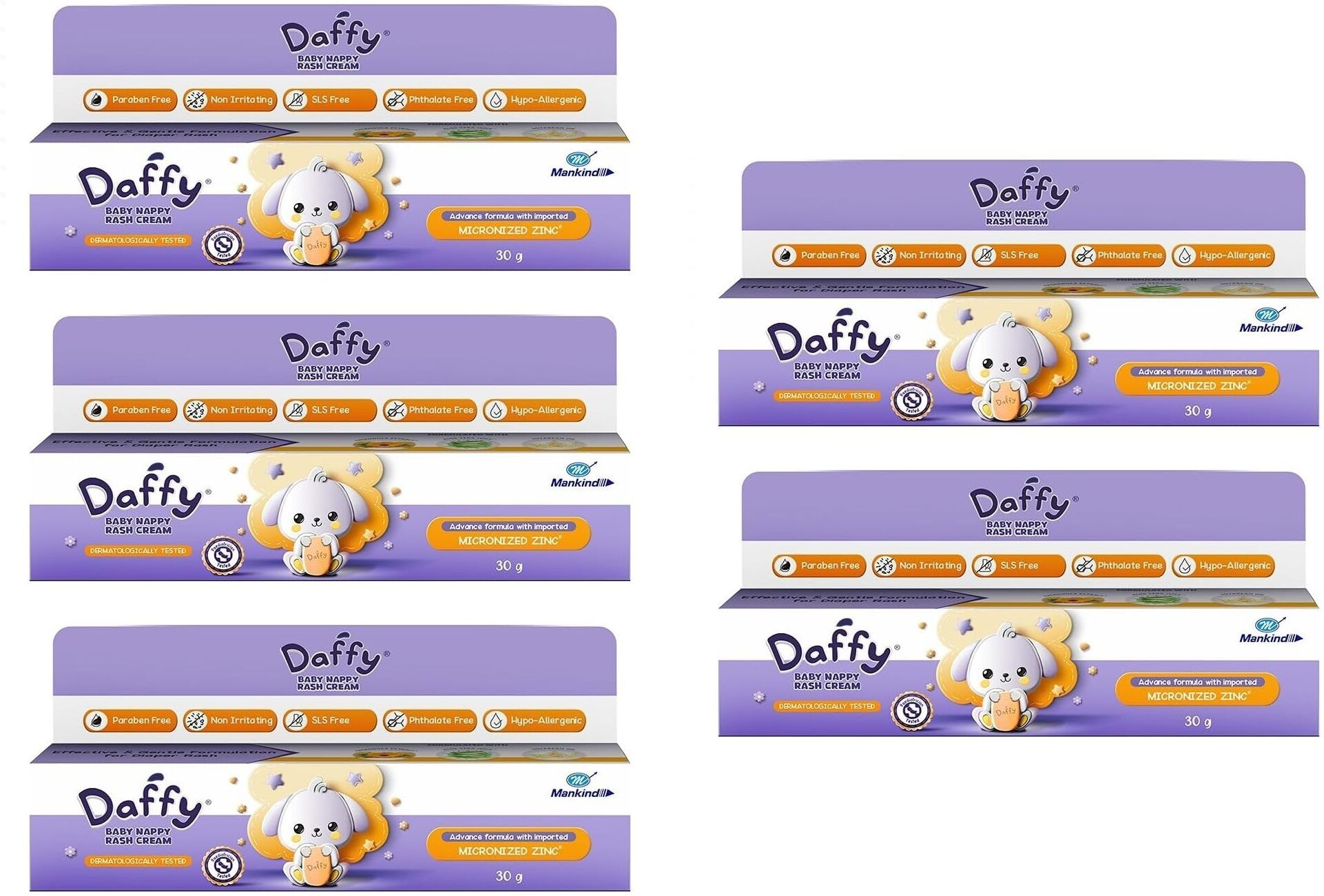 Daffy Baby Nappy Rash Cream for Sensitive Skin & Redness, 30g (Pack of 5)-image-26