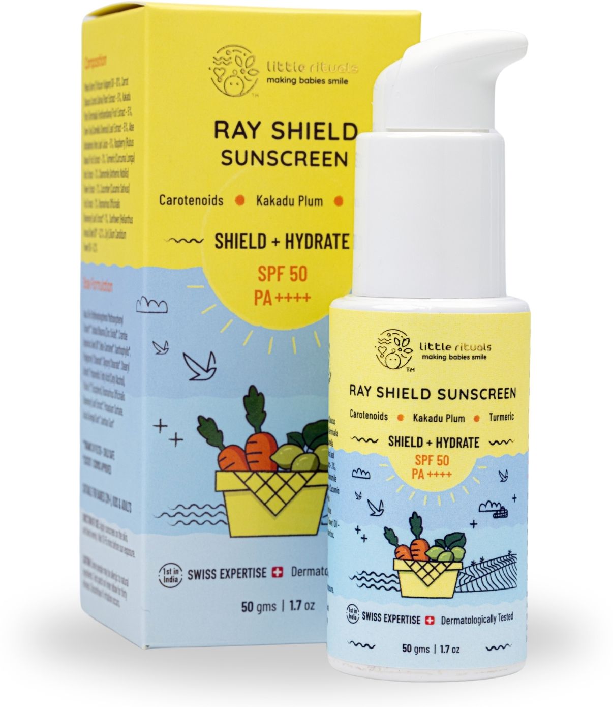 Sunscreen - SPF 50 PA++++ Baby Sunscreen: Broad-Spectrum, Organic, Hypoallergenic, Swiss