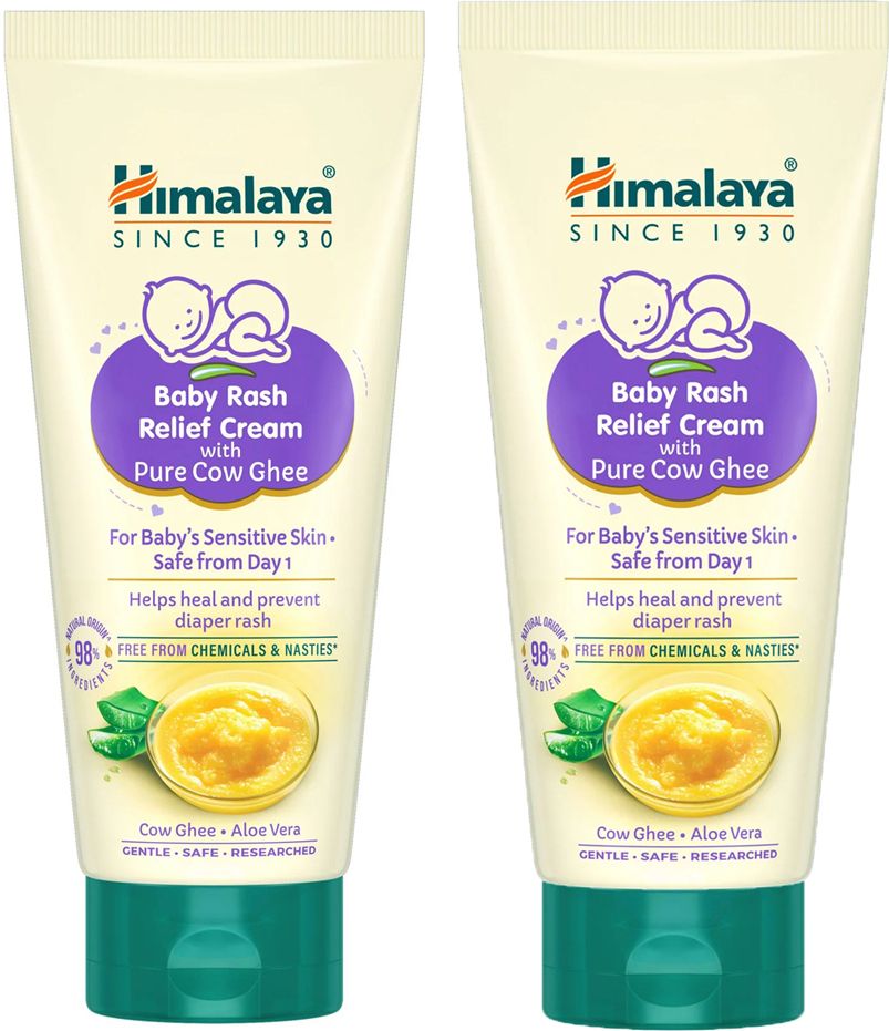 HIMALAYA Baby Rash Relief Cream With Pure Cow Ghee 50g Pack of 2