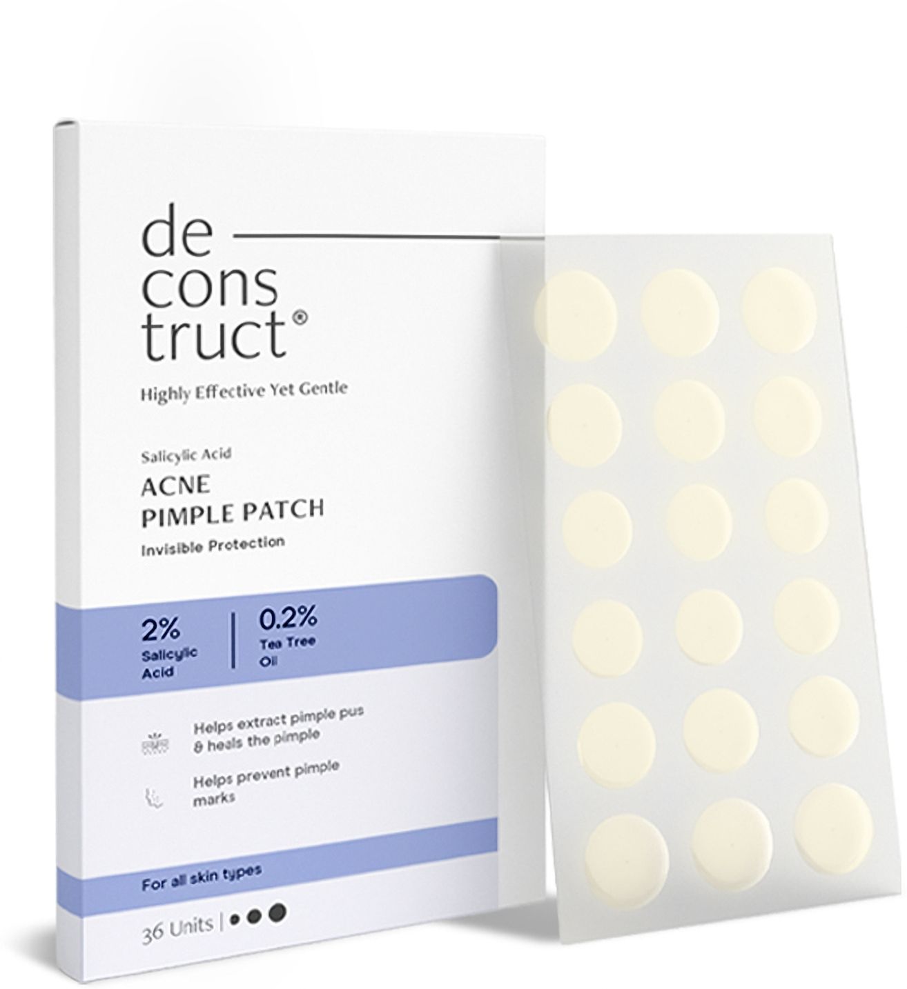 deconstruct Acne Pimple Patch | 36 Patches | 2% Salicylic Acid | Absorbs Pimple Overnight-image-17