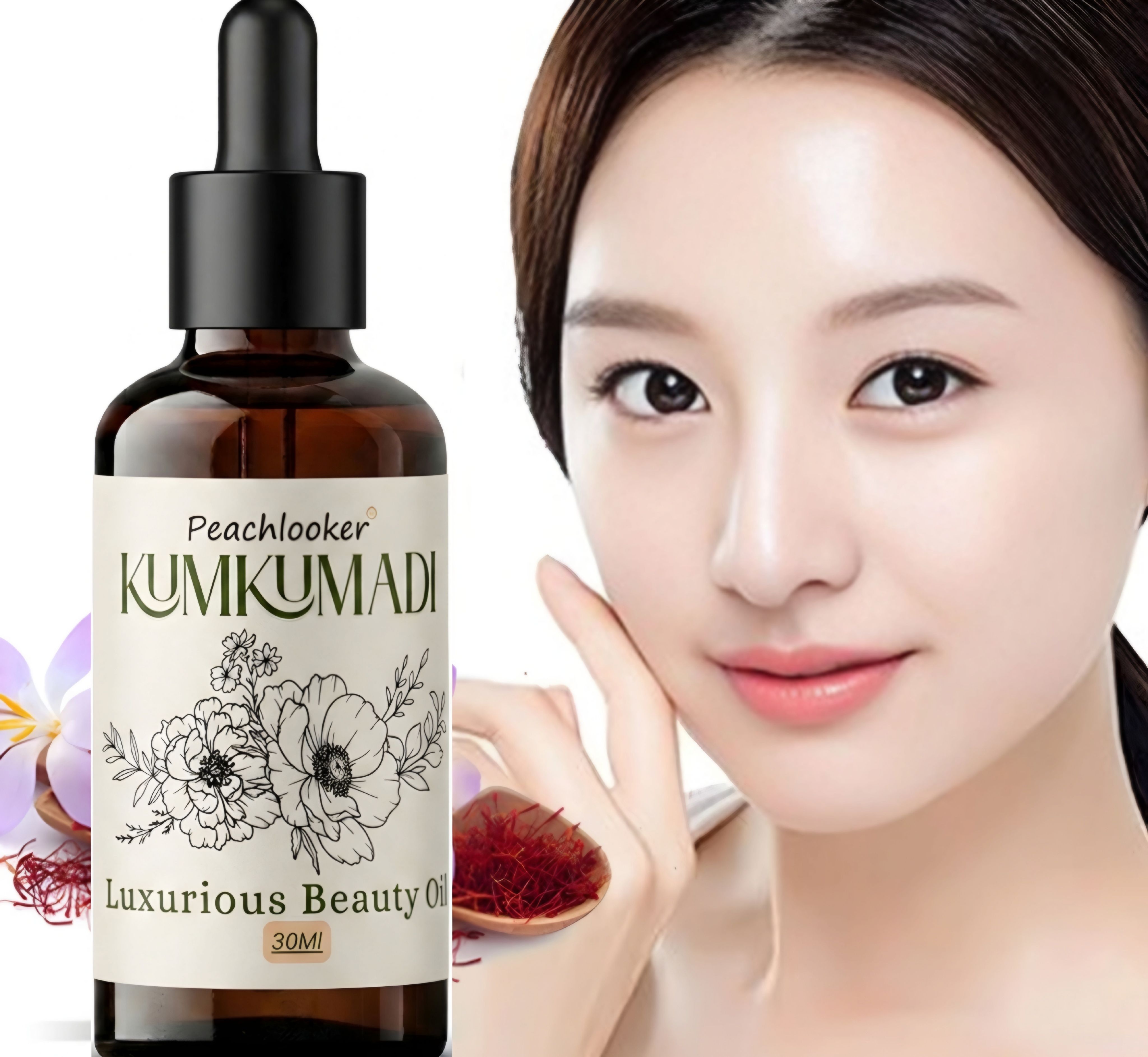peachlooker Pure Kumkumadi Face Serum Oil 30ml – Natural Glow, Pigmentation Repair & Skin Brightening Ayurvedic Facial Oil-image-3