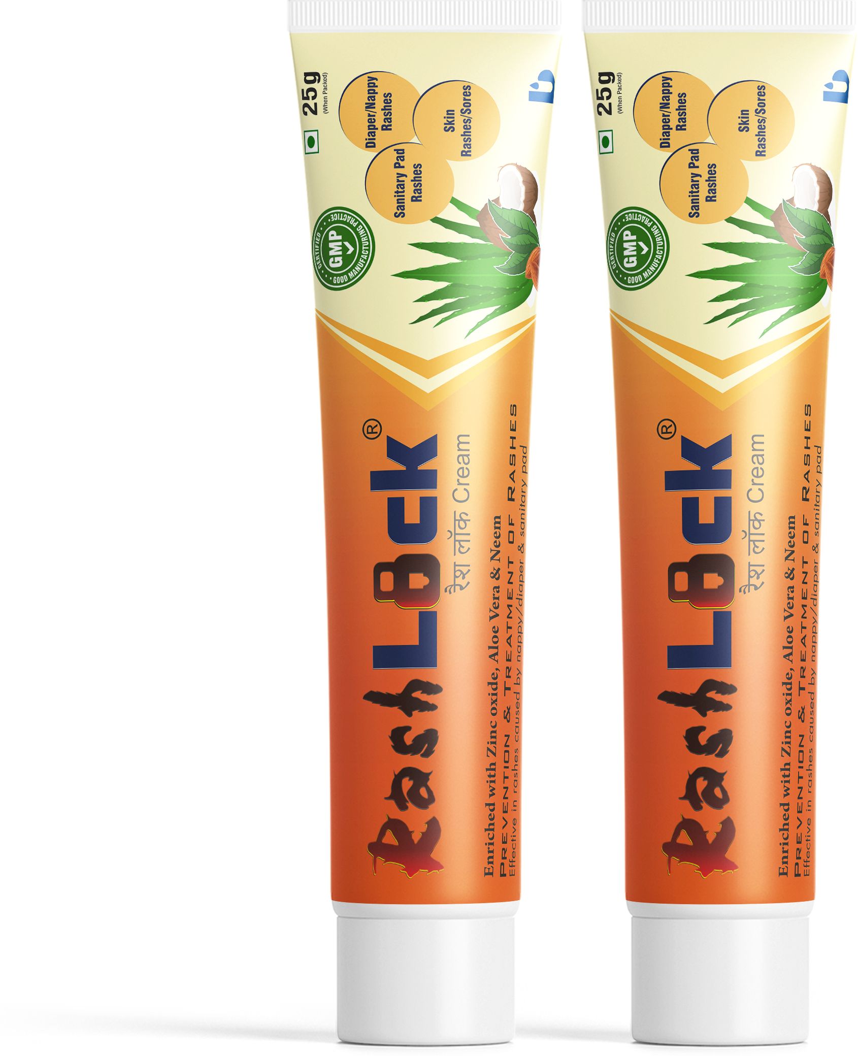 Rashlock Rashes Cream For Baby Diaper & Sanitary Pad Rashes | Infused with Aloe Vera, Neem & Zinc Oxide - 25g (Pack of 2)-picture-10