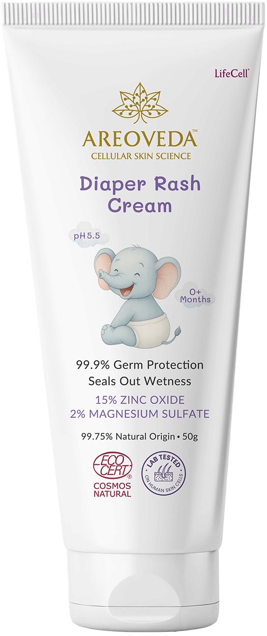 Areoveda Diaper Rash Cream with Zinc Oxide & Oats, Soothes Diaper Rash, Safe From Day 1