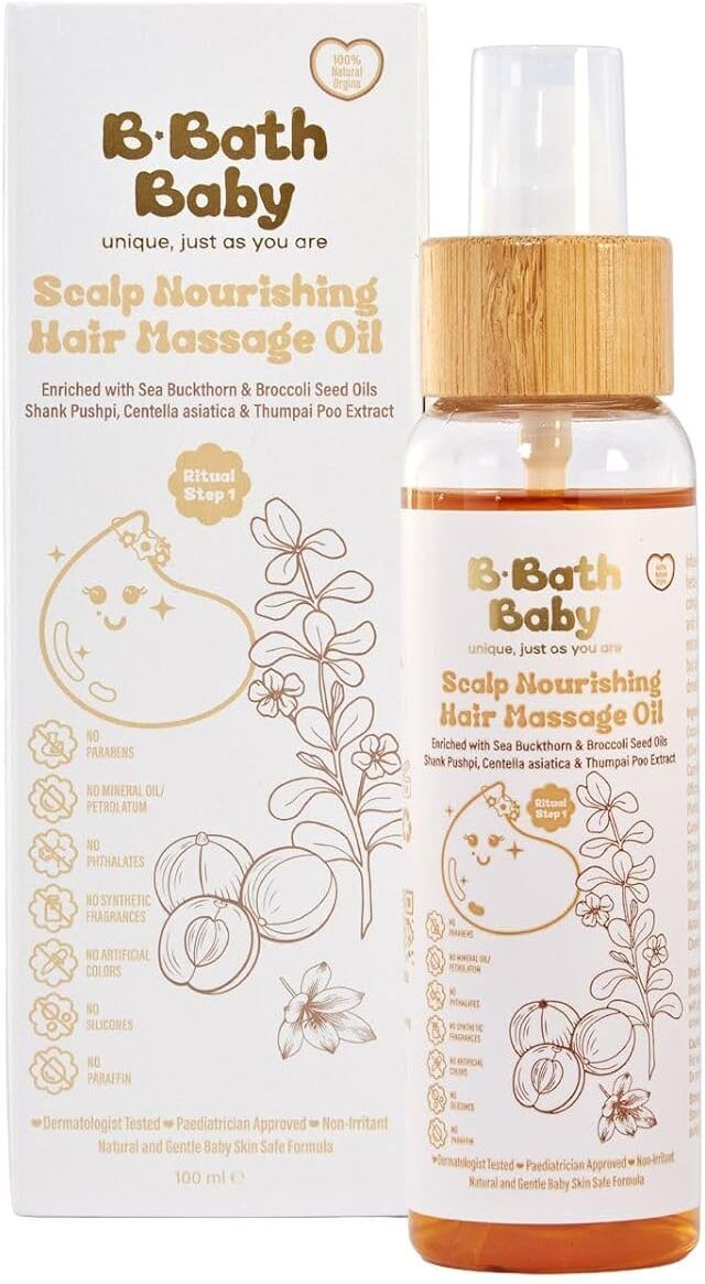 B.Bath B.Bath Baby Hair Oil -Scalp Nourishing Hair Massage Oil 100ml With Jojoba Oil for Scalp Nourishment-image-32