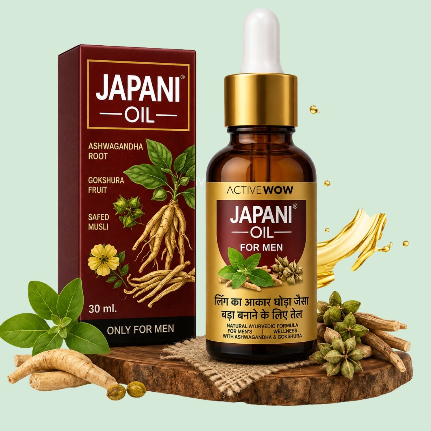 Active Wow Japani Herbal Oil Men Gokshura Wellness Care 30ml-image-8