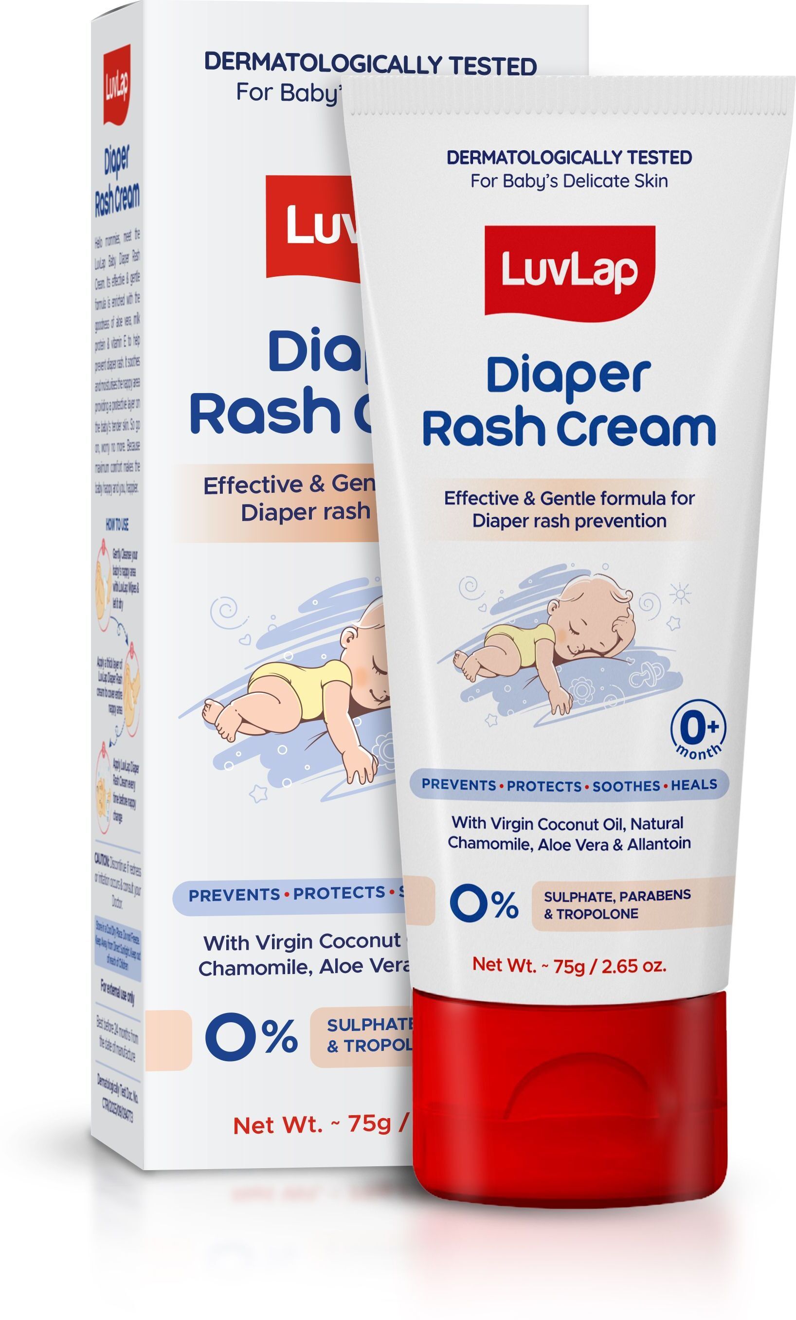 LuvLap Baby Diaper Rash Cream, Nappy cream for newborns & babies,