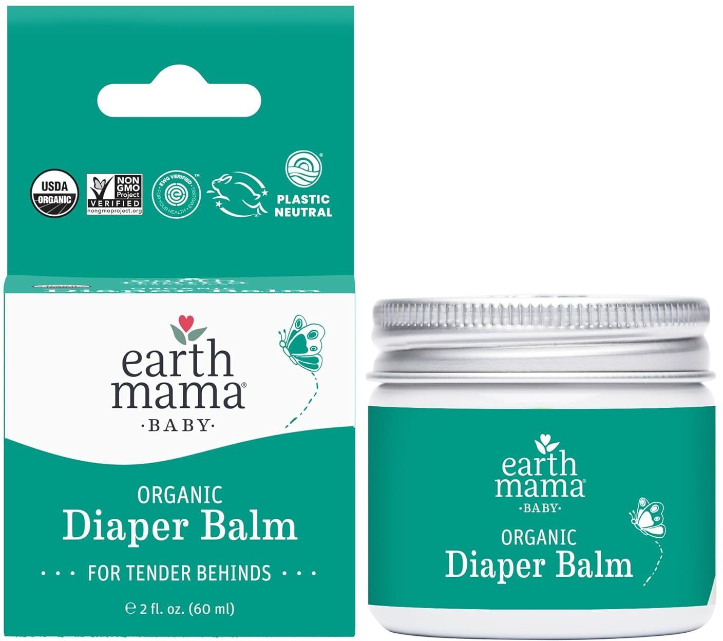 Earth Mama Angel Baby Bottom Balm 2-Ounce Jar