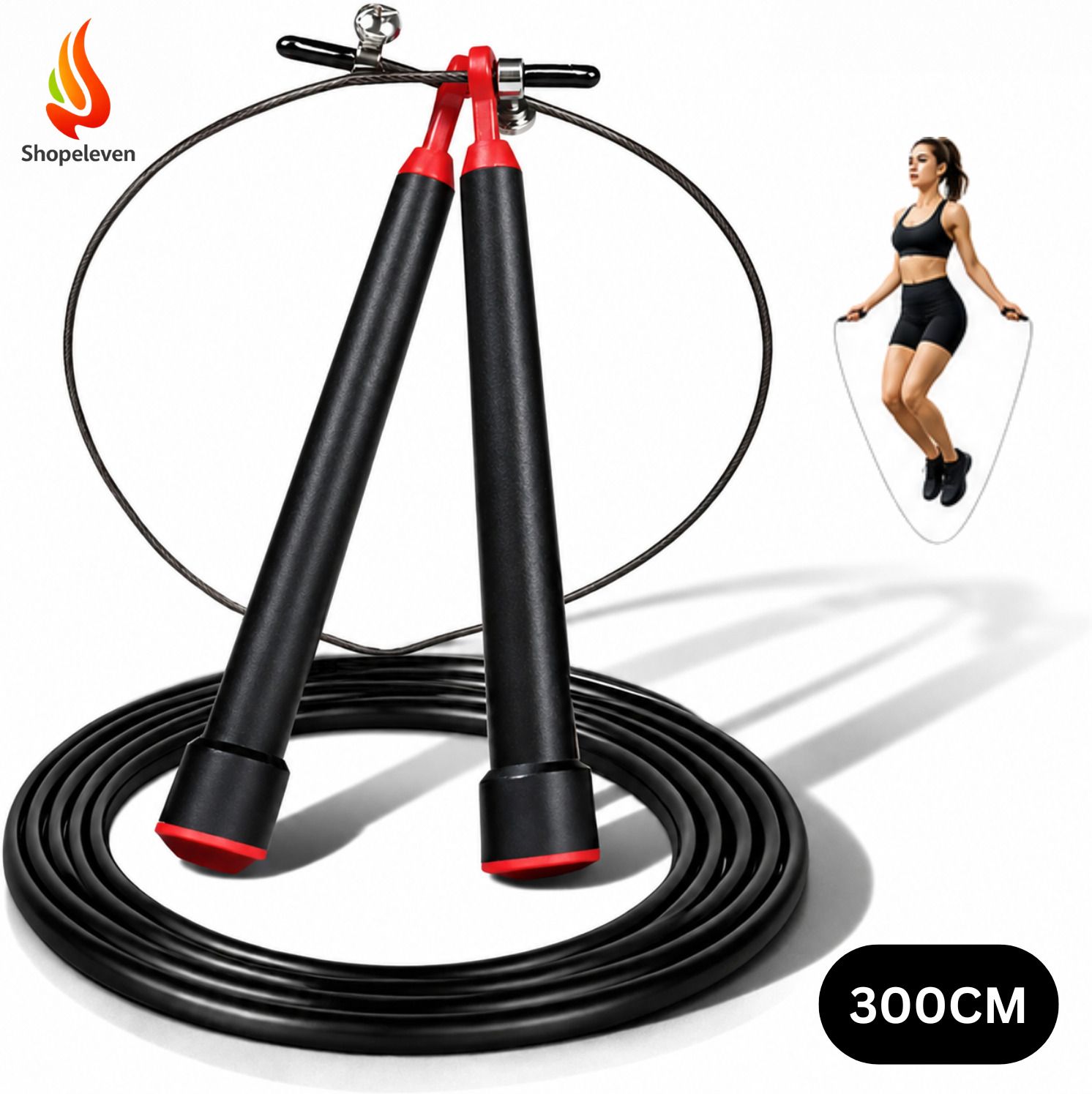 shopeleven Steel Jump Rope Adjustable for Sports Fitness and Agility Freestyle Skipping Rope-picture-37