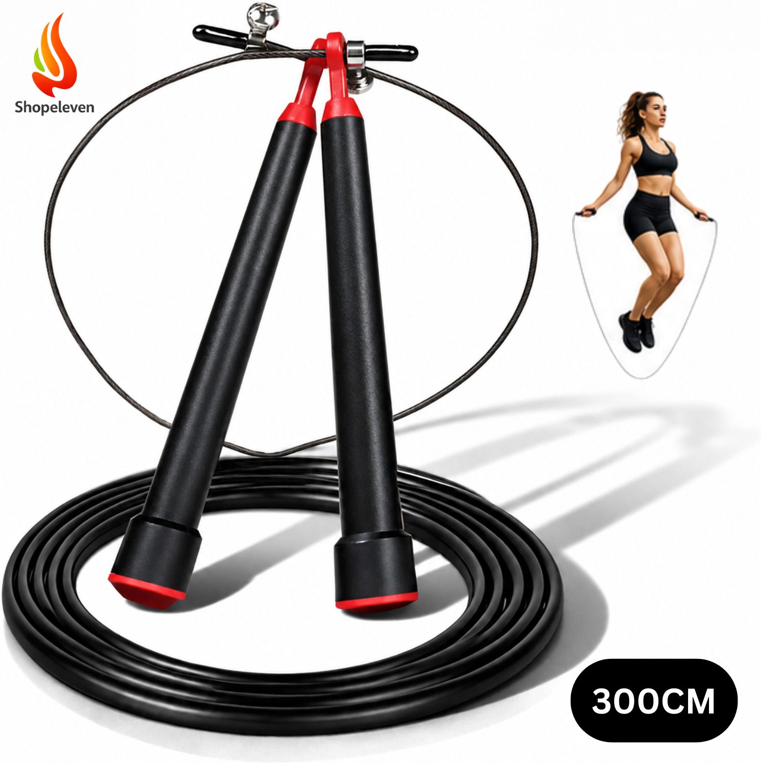 shopeleven Steel Speed Rope Adjustable Jump Rope for Freestyle Practice Freestyle Skipping Rope-picture-29