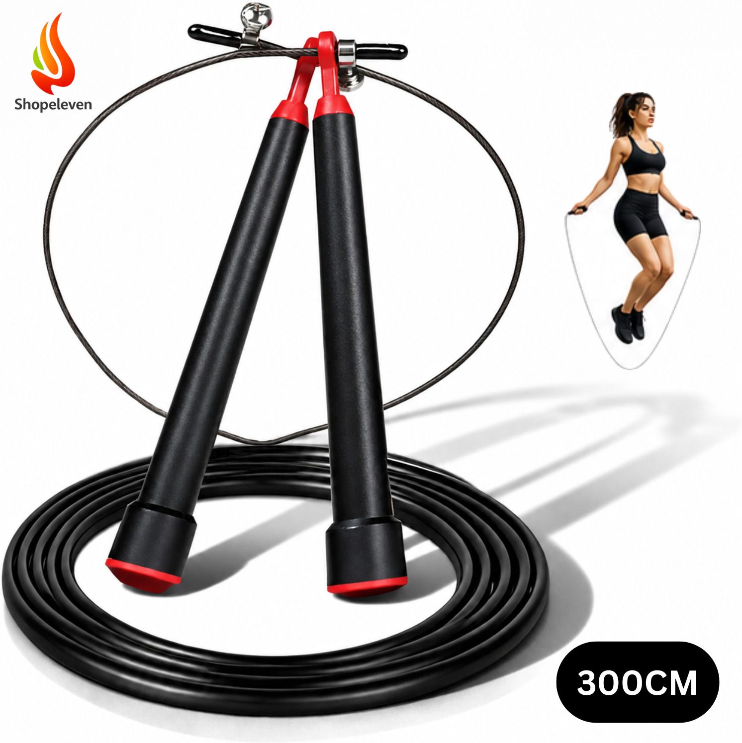 shopeleven Steel Jump Rope for Freestyle Sports and Cardio Sessions Freestyle Skipping Rope-picture-33